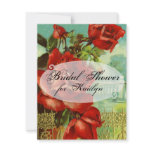 Vintage Red Rose Personalized Invitations
