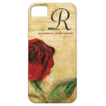 Vintage Red Rose Monogram iPhone 5 Case
