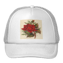 Vintage, Red Rose, Wife Birthday Mesh Hats