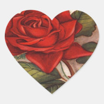 Vintage, Red Rose, Wife Birthday, Sticker