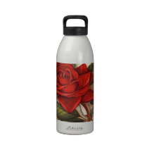 Vintage, Red Rose, Wife Birthday, Water Bottles