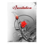 Vintage Red Roses Wedding Invitations 5" x 7"