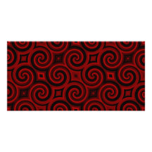 Vintage Red Swirly Texture Photo Card Template