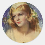 Vintage Religion Christianity, Bride Bible Book Round Sticker