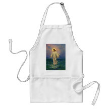 Vintage Religion, Jesus Walking on Water Portrait Aprons
