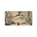 Vintage Religious Christmas, Church, Snow, Winter Custom Address Labels