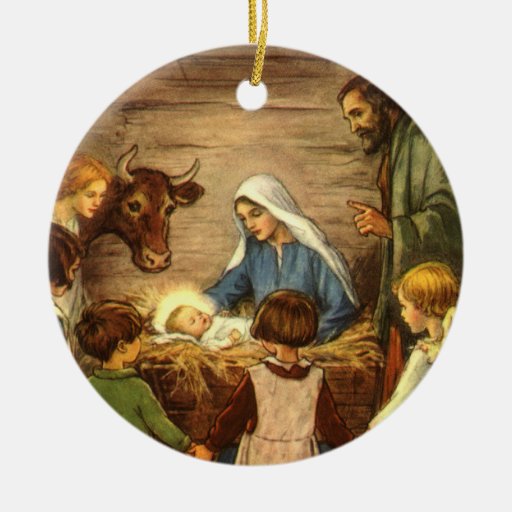 Vintage Religious Christmas, Nativity, Baby Jesus Ornaments