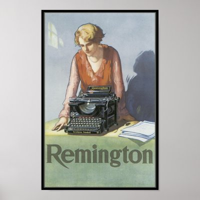 Vintage Remington Typewriter Ad Print by vintagegiftmall