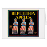 Vintage Repetition Apples Fruit Crate Label Greeting Card