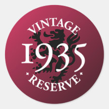 Vintage Reserve 1935 Round Stickers