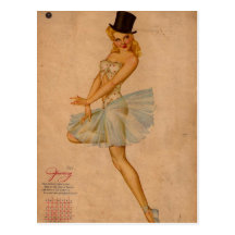 Vintage Retro Alberto Vargas Pin Up Girl Post Card