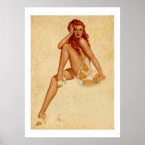 Vintage Retro Alberto Vargas Pin Up Girl Poster