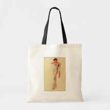 Vintage Retro Alberto Vargas Pin Up Girl Tote Bag