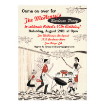 Vintage Retro Barbecue Party Invitation