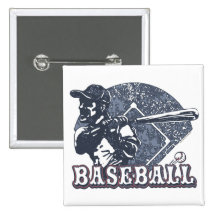 Vintage Retro Baseball Gear by Mudge Studios Button