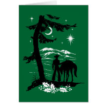 Vintage Retro Cowboy Christmas Greeting Cards