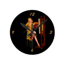 Vintage Retro Elvgren Painter Artist Pinup Girl Clock