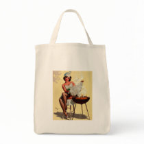 Vintage Retro Gil Elvgren Barbeque Pin up girl Canvas Bag