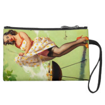 Vintage Retro Gil Elvgren Barbeque Pin Up Girl Wristlet