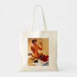Vintage Retro Gil Elvgren Beach Summer Pinup Girl Tote Bags