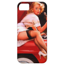 Vintage Retro Gil Elvgren Car Mechanic Pinup Girl iPhone 5 Cover