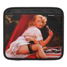 Vintage Retro Gil Elvgren Car Mechanic Pinup Girl iPad Sleeves