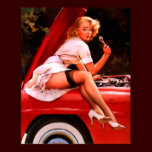 Vintage Retro Gil Elvgren Car Mechanic Pinup Girl posters