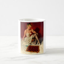 Vintage Retro Gil Elvgren Checkers Pin UP Girl Mug