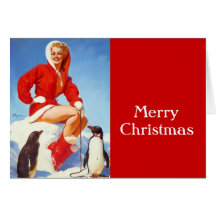 Vintage Retro Gil Elvgren Christmas Pin UP Girl Greeting Cards