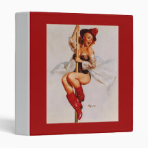 Vintage Retro Gil Elvgren Firefighter Pin Up Girl Vinyl Binder