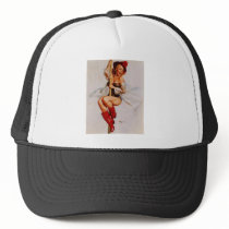 Vintage Retro Gil Elvgren Firefighter Pin Up Girl Mesh Hats