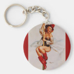 Vintage Retro Gil Elvgren Firefighter Pin Up Girl Keychains