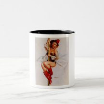 Vintage Retro Gil Elvgren Firefighter Pin Up Girl Coffee Mug