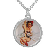 Vintage Retro Gil Elvgren Firefighter Pin Up Girl Jewelry
