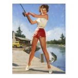 Vintage Retro Gil Elvgren Fishing Pinup Girl Post Cards