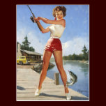 Vintage Retro Gil Elvgren Fishing Pinup Girl postcards