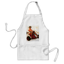 Vintage Retro Gil Elvgren Go Kart Pin Up Girl Apron