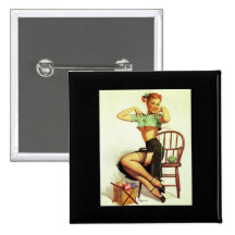Vintage retro Gil Elvgren Knitting Pin Up Girl