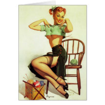 Vintage retro Gil Elvgren Knitting Pin Up Girl Cards