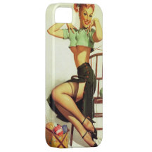 Vintage retro Gil Elvgren Knitting Pin Up Girl iPhone 5 Case