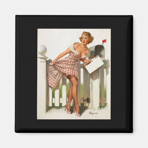 Vintage Retro Gil Elvgren Mail Box Pinup Girl Magnets