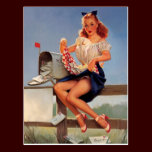 Vintage Retro Gil Elvgren Mail Box Pinup Girl postcards