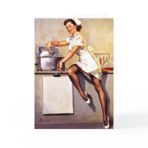 Vintage Retro Gil Elvgren Nurse Pin Up Girl Card