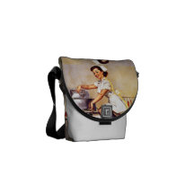 Vintage Retro Gil Elvgren Nurse Pin Up Girl Courier Bags