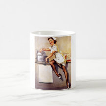 Vintage Retro Gil Elvgren Nurse Pin Up Girl Coffee Mugs