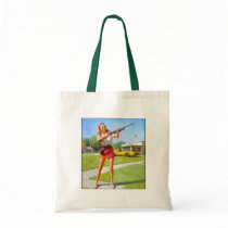 Vintage Retro Gil Elvgren Pin Up Girl Tote Bags
