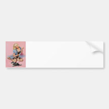 Vintage Retro Gil Elvgren Pin Up Girl Bumper Stickers