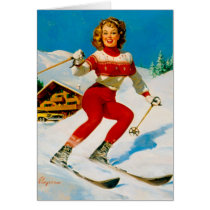 Vintage Retro Gil Elvgren Pin Up Girl Greeting Card