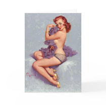 Vintage Retro Gil Elvgren Pin Up Girl Greeting Card