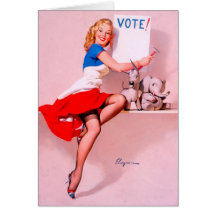 Vintage Retro Gil Elvgren Pin Up Girl Card